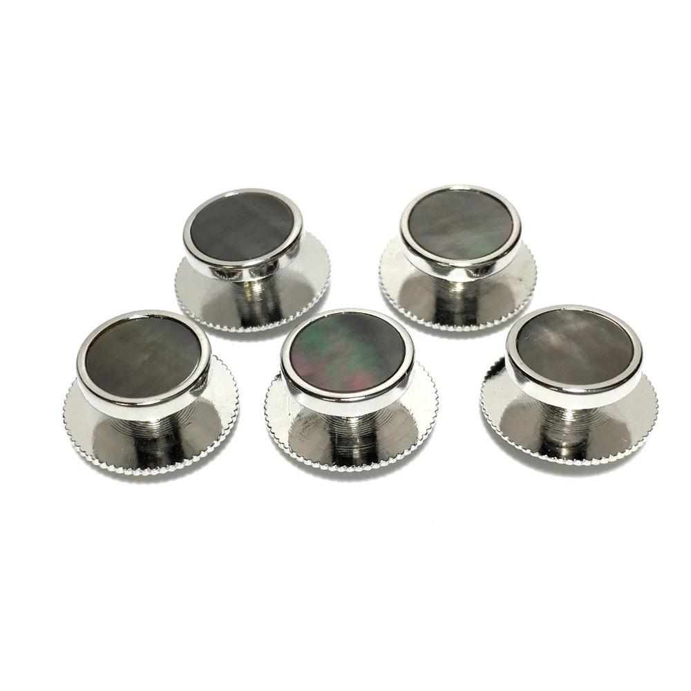 5 Silver and Abalone Tuxedo Shirt Studs
